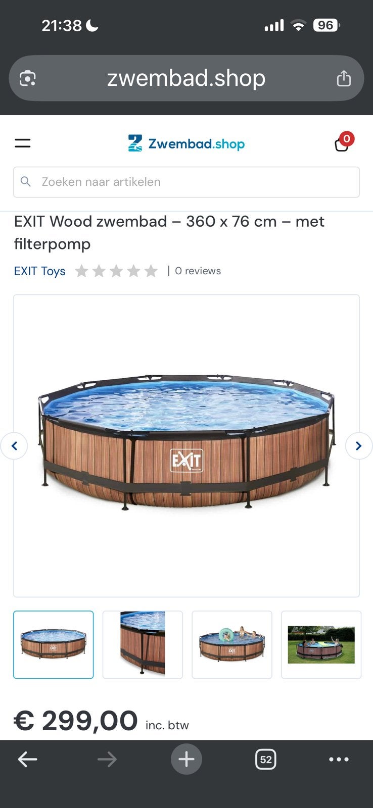 zwembad houtlook, Nieuw  ,, Tuin en Terras, Zwembaden, Ophalen, Minder dan 80 cm, Rond, Opzetzwembad