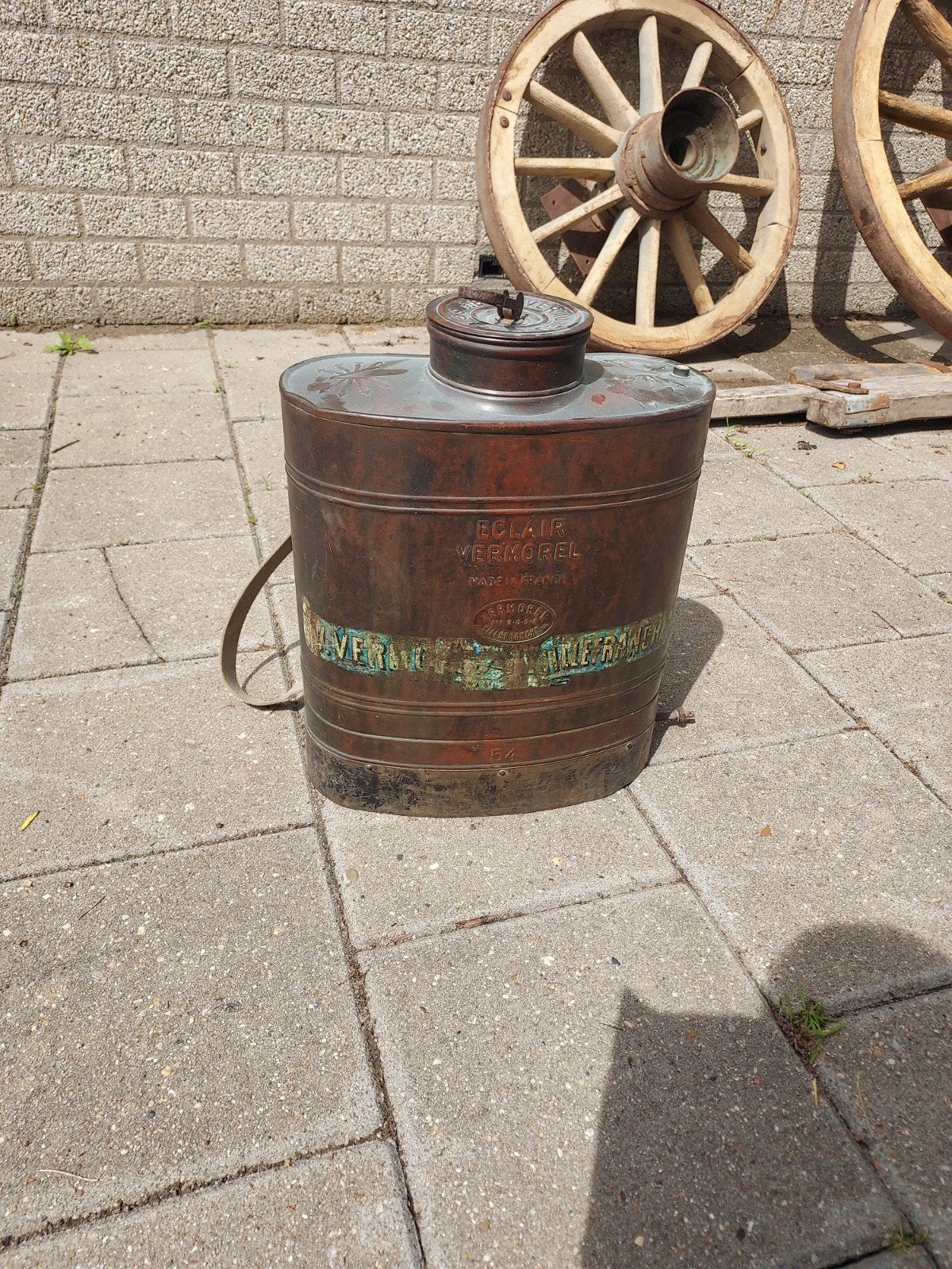 Koperen onkruidspuit. Nostalgisch., Ophalen, Gebruikt