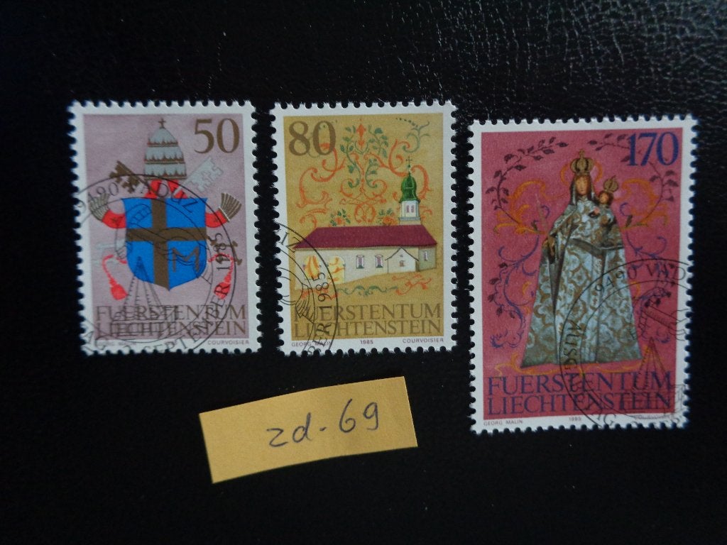 liechtenstein - bezoek paus johannes 1985 (zd-69), Ophalen of Verzenden, Overige landen, Gestempeld