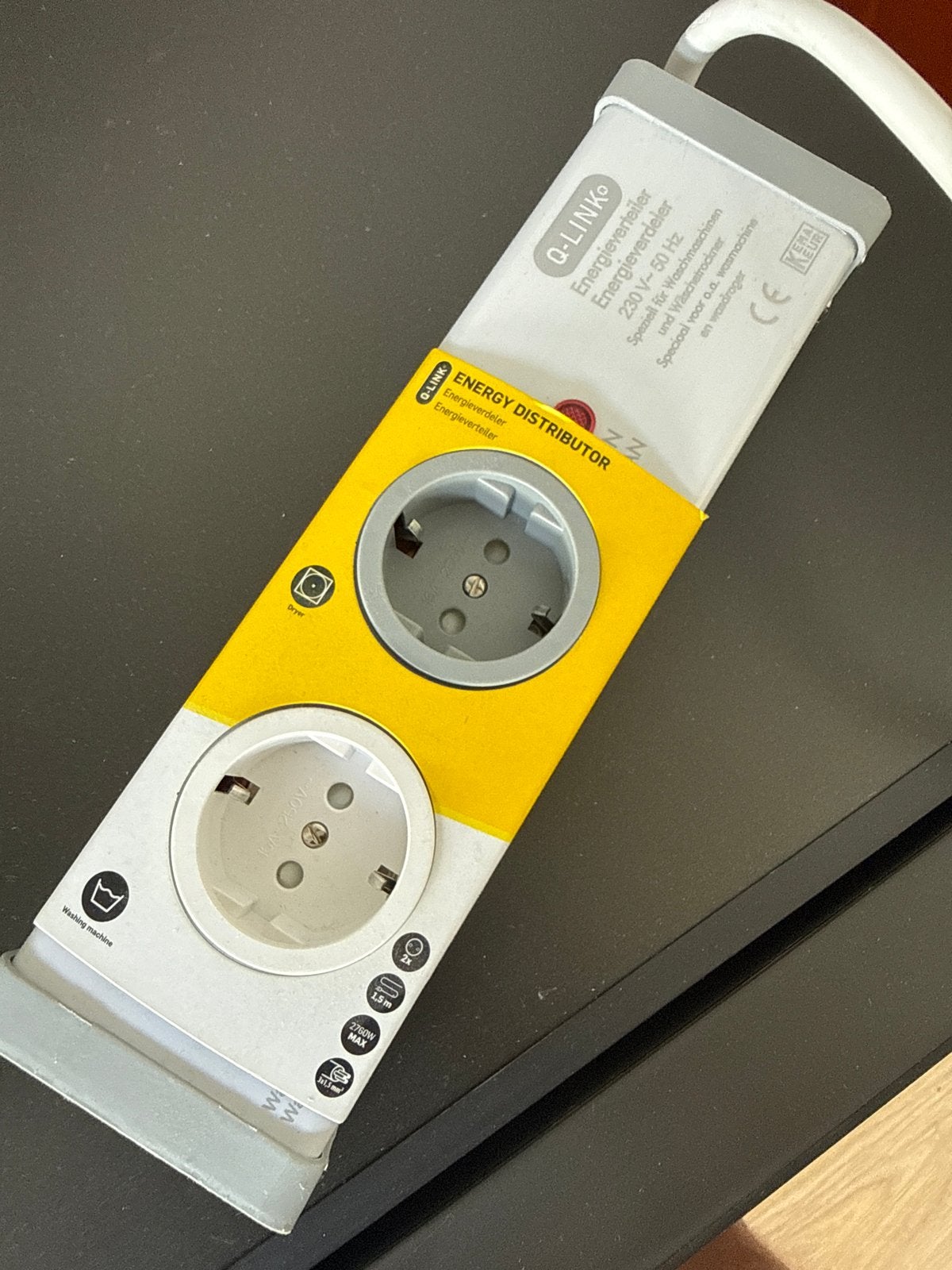 Q-link Stekkerdoos - Energieverdeler voor Wasmachine/Droger, Ophalen of Verzenden, Nieuw