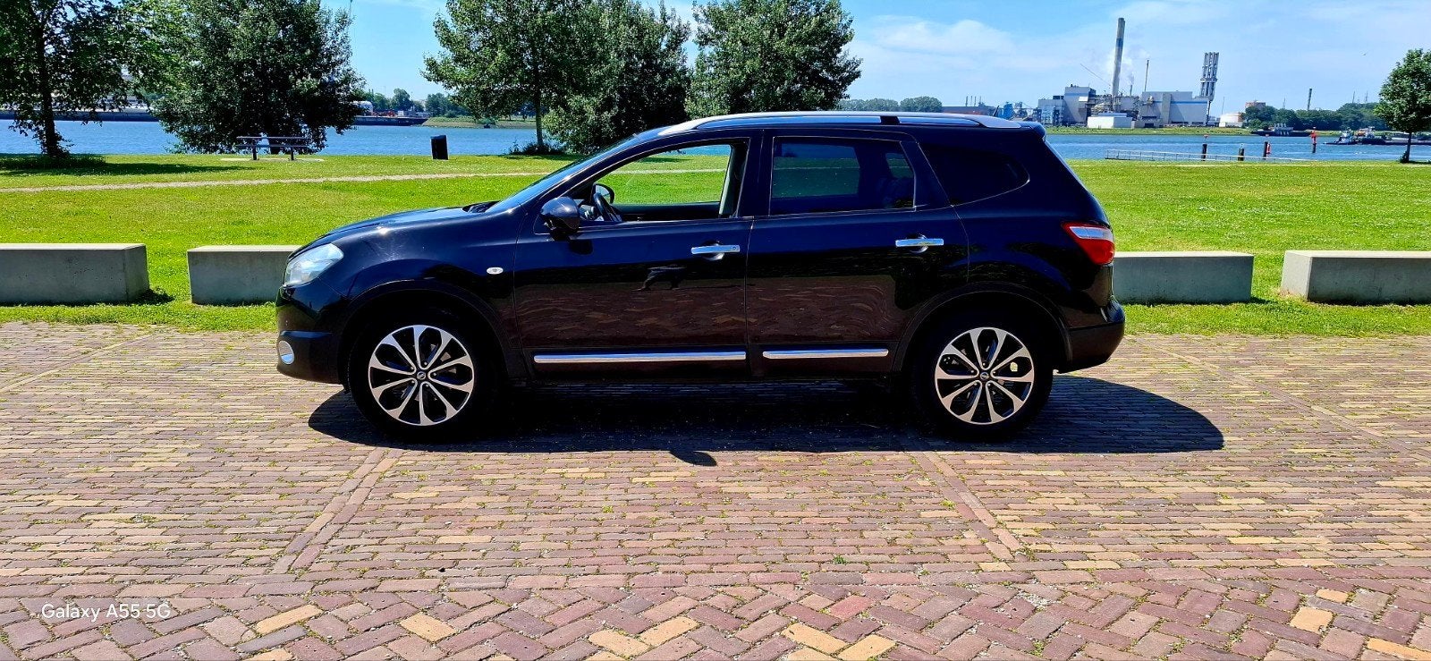 Nissan Qashqai+2 1.6 2WD 2012 Zwart 7p, Auto's, Voorwielaandrijving, Stof, 1280 kg, 4 cilinders