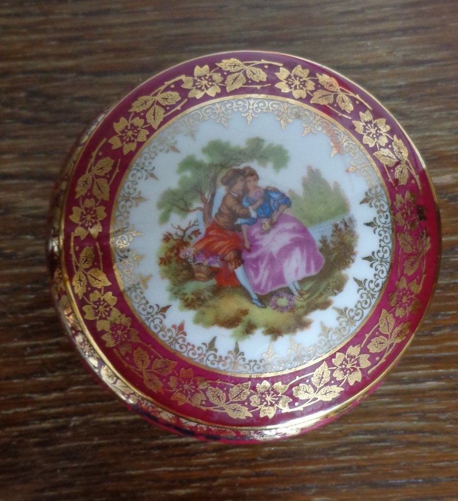Vintage Limoges porseleinen sieradendoosje Fragonard Design, Antiek en Kunst, Ophalen