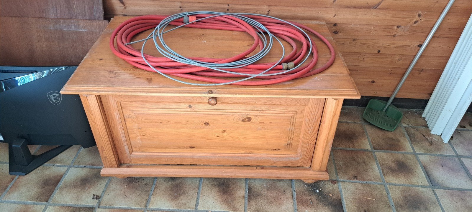 Houten TV-meubel / Opbergkast van grenenhout, Ophalen, Gebruikt, 100 tot 150 cm, Minder dan 100 cm