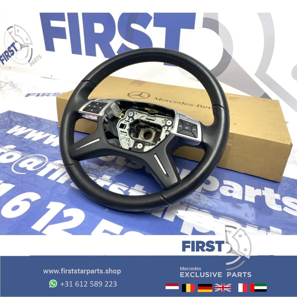 W166 leder stuur origineel Mercedes ML Klasse 2011- zwart le, Auto-onderdelen, Gebruikt, -, Ophalen of Verzenden, -