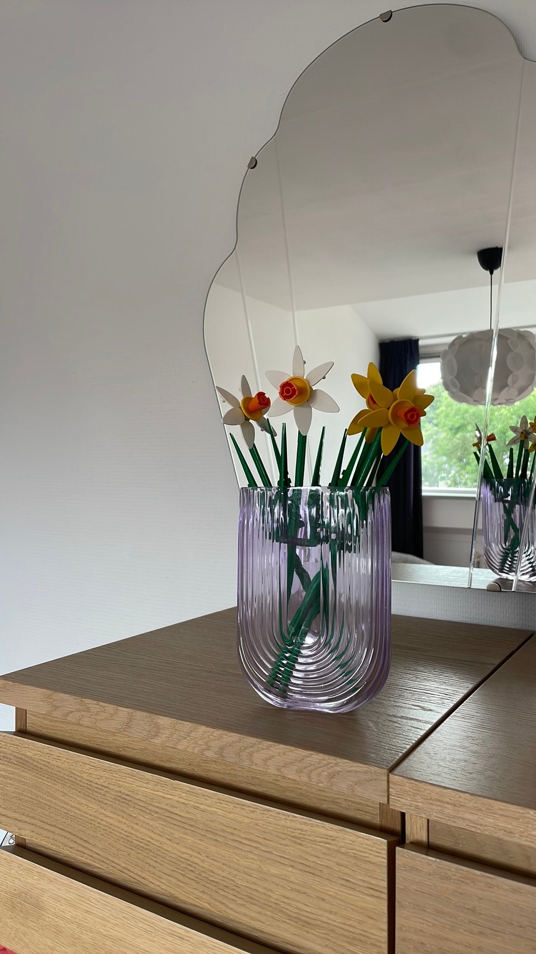 4 Lego Narcissen in lila vaasje, Ophalen, Kunststof, Minder dan 30 cm, Rond