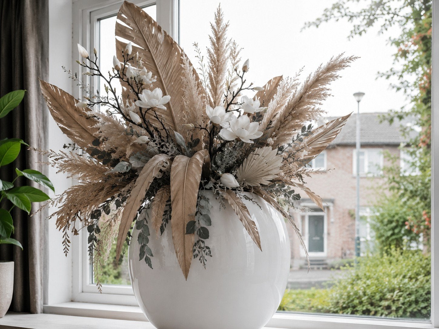 Grote witte vazen van merk BOB, Ophalen, Gebruikt, Geschikt voor droogbloemen, Wit