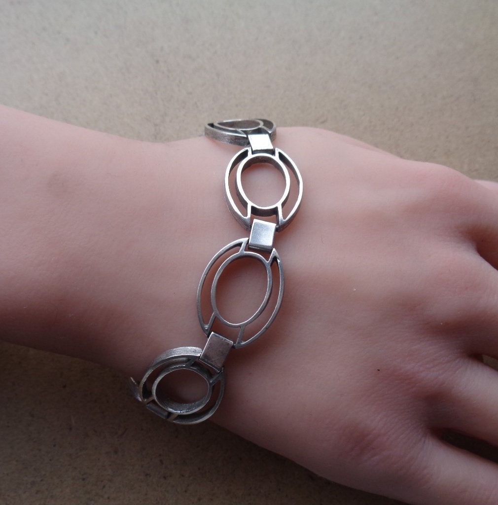 zilveren armband met open schakels [497], Sieraden, Tassen en Uiterlijk, Verzenden, Zo goed als nieuw, Zilver, Zilver