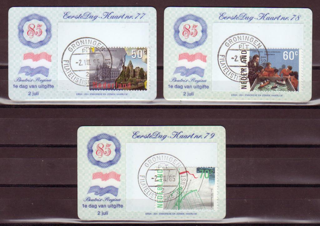 Nederland Eerste Dag Kaartjes EDK nr. 77-79, Postzegels en Munten, Postzegels | Eerstedagenveloppen, Ophalen of Verzenden, Onbeschreven