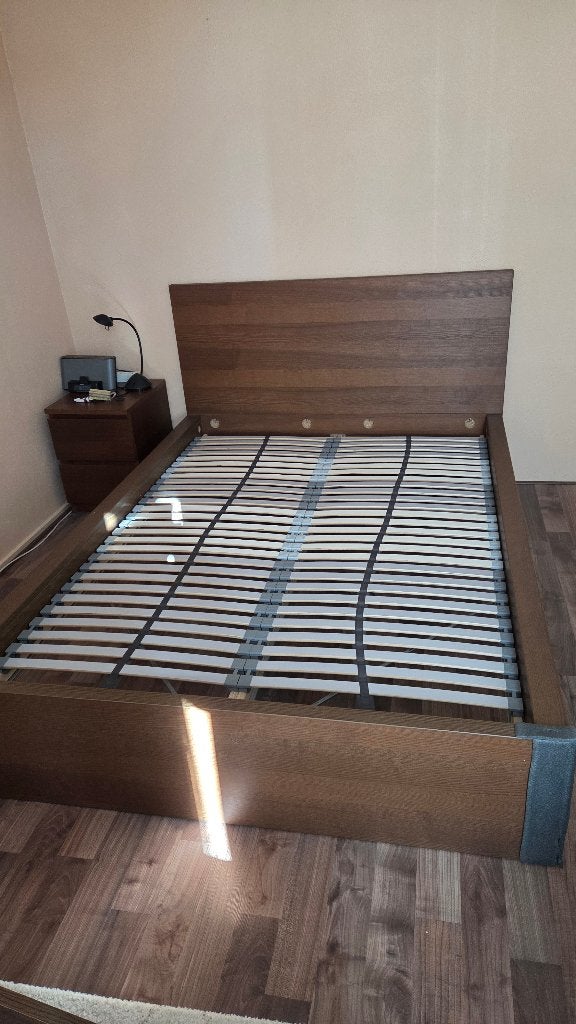 IKEA Malm Bed 140 x 200, Huis en Inrichting, Ophalen, Gebruikt, Bruin, Tweepersoons