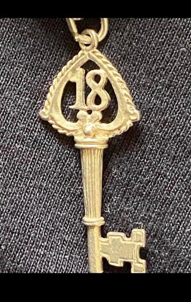 Zilveren engelse bedel hanger sleutel 18 voor bedelarmband, Ophalen of Verzenden, Zo goed als nieuw, Overige kleuren, Zilver