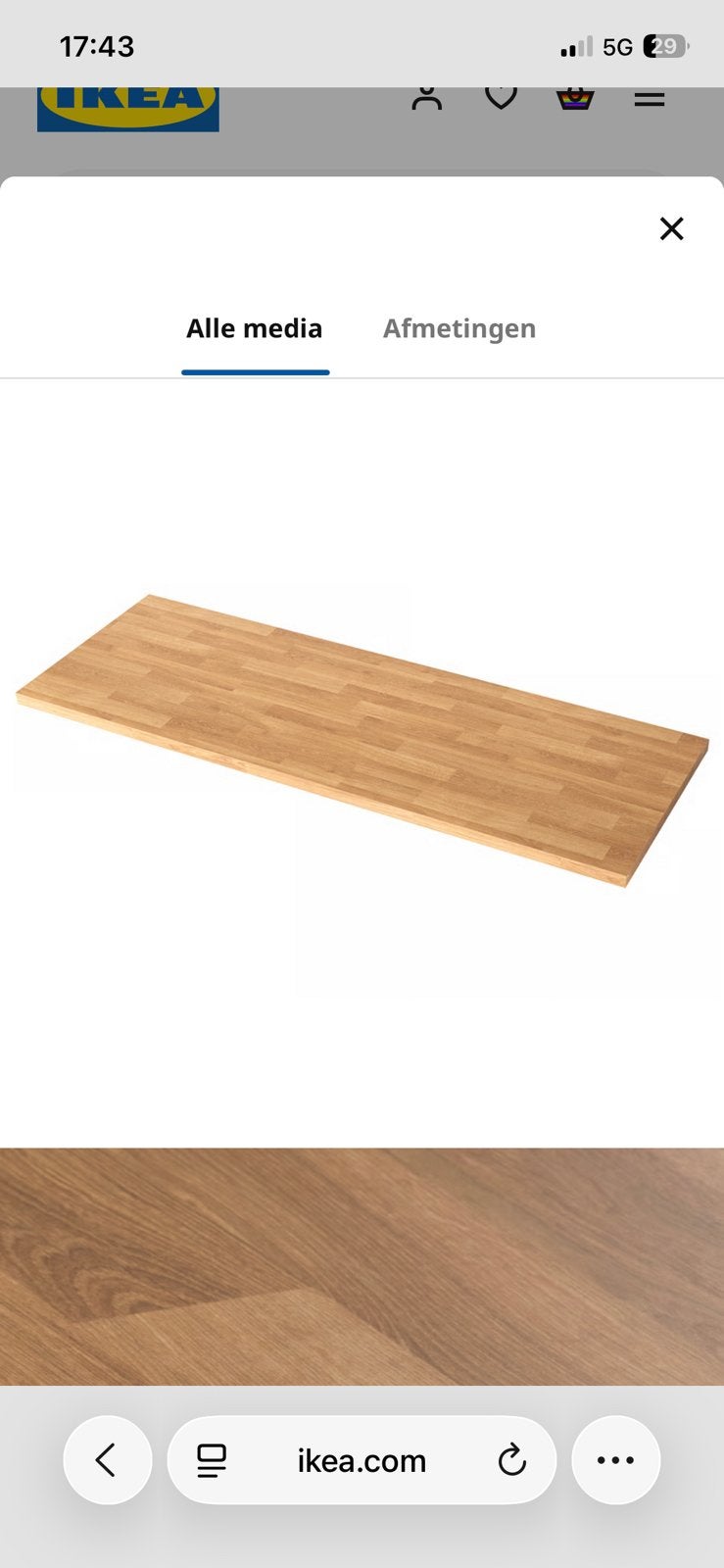 TWEE STUKS NIEUW IKEA SaljanBLAD 186 cm, nieuw en ongebruikt, Ophalen, Nieuw, Rechthoekig, Overige houtsoorten