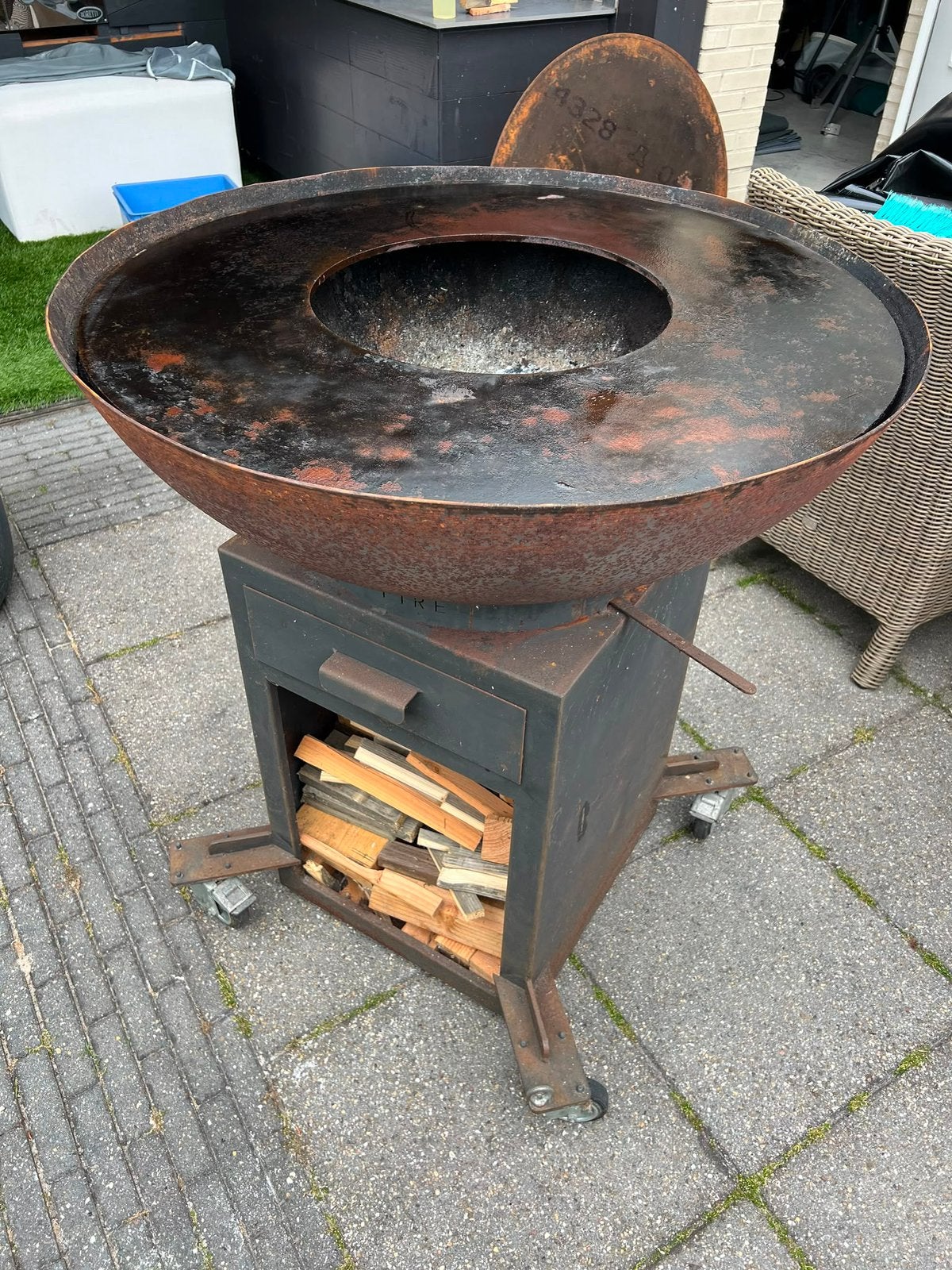 Speciale uitvoering Co Fire plancha BBQ grilring, Ophalen, Gebruikt