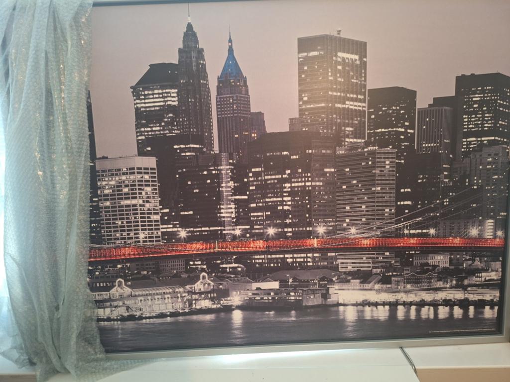 New York City skyline canvas 140x100 cm, Ophalen, Zo goed als nieuw, 100 tot 125 cm, Foto of Poster