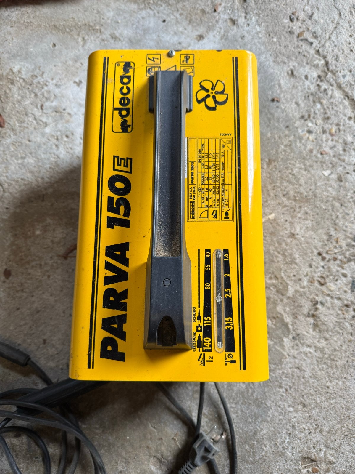 Deca Parva 150E lasapparaat, Doe-het-zelf en Verbouw, Gereedschap | Lasapparaten, Ophalen, Gebruikt, Minder dan 150 ampère, Elektroden