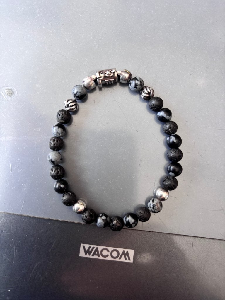 Buddha to Buddha spirit bead mini snowflake armband -18,5 cm, Ophalen of Verzenden, Zo goed als nieuw, Zwart, Zilver