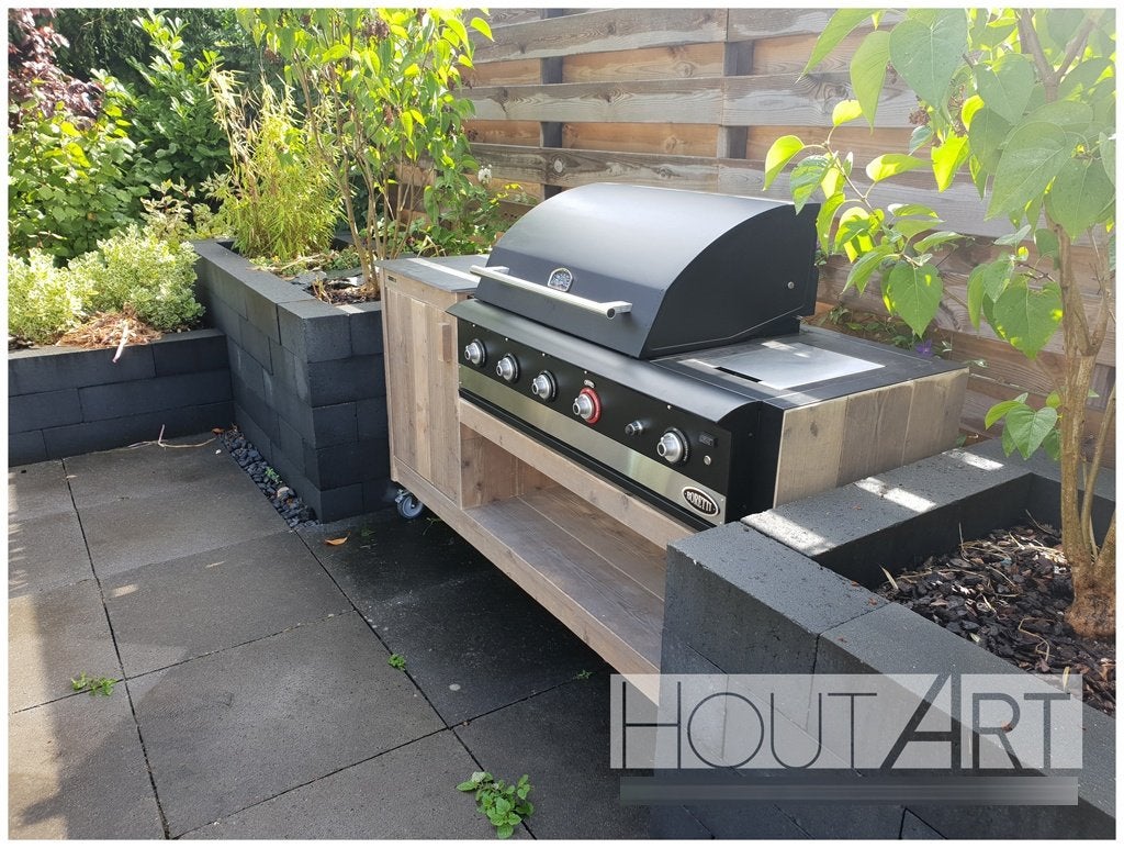 Buitenkeuken Boretti met steigerhout enkel! NIEUW!, Houtskool, Vrijstaand, Info@hout-art.nl, Nieuw