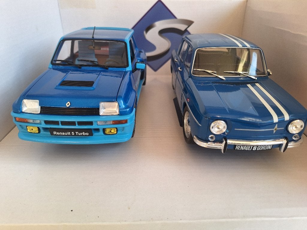Coffret Renault 5 Turbo Renault 8 Gordini Solido 1/18, Ophalen of Verzenden, Zo goed als nieuw, Auto, Solido