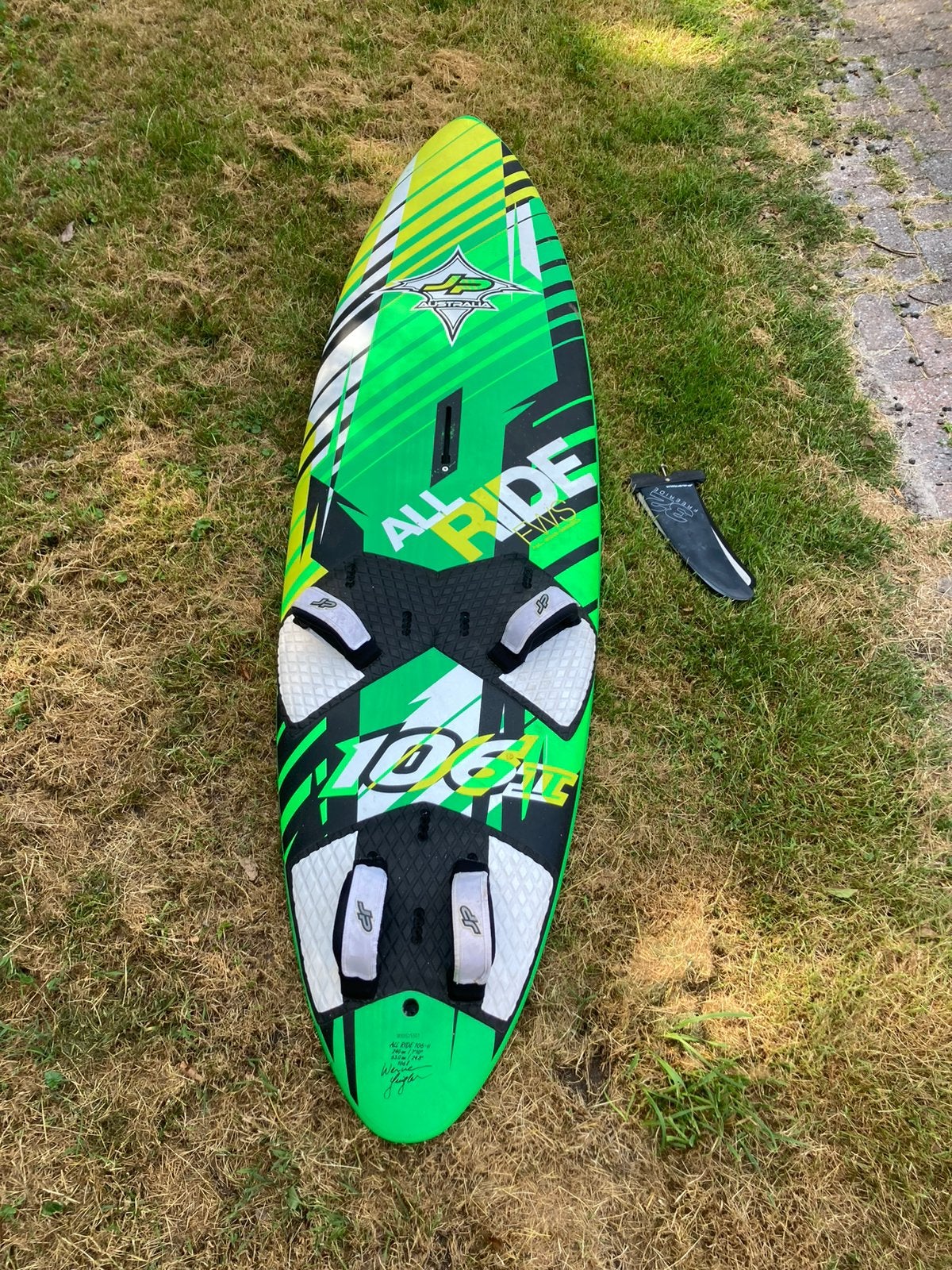 Jp all-ride 106 inclusief originele vin, Watersport en Boten, Windsurfen, Ophalen, Gebruikt, Minder dan 250 cm, Met vin(nen)