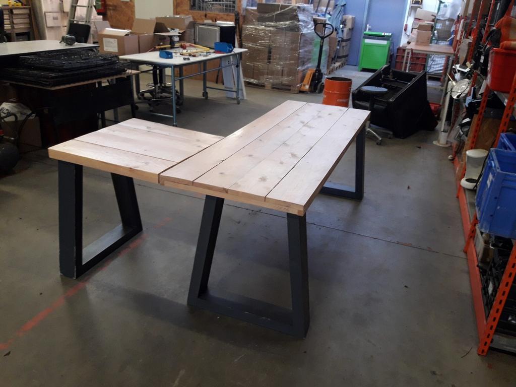 Houten hoektafel, Ophalen of Verzenden, Gebruikt, Rechthoekig, 50 tot 100 cm