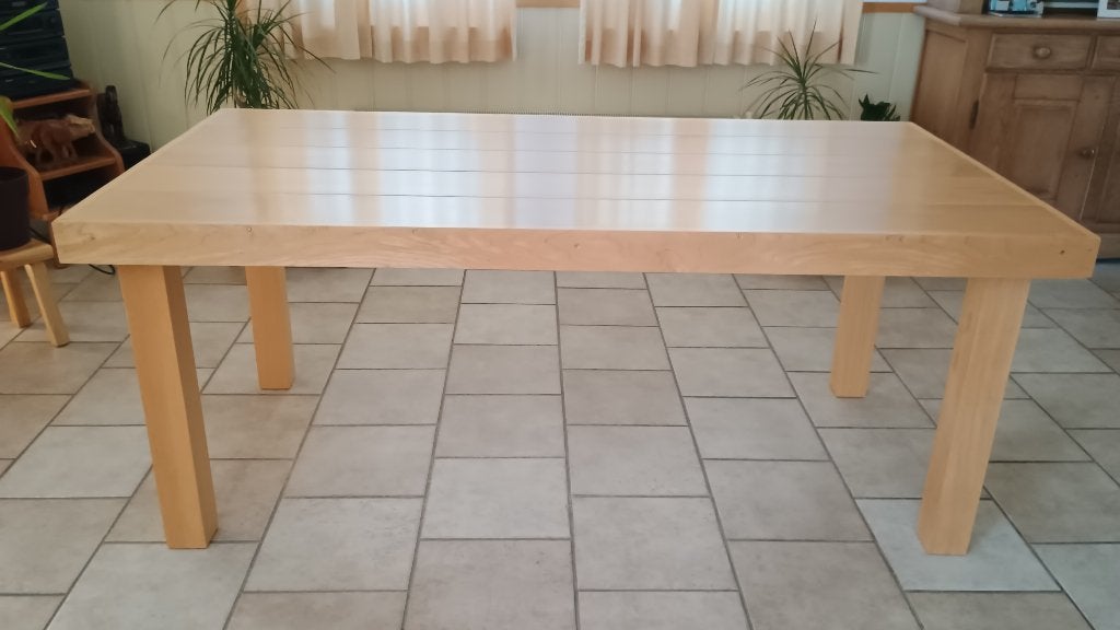 Prachtige massief esdoorn houten tafel lang 186cm breed 97cm, Ophalen, 50 tot 100 cm, Zo goed als nieuw, Vijf personen of meer