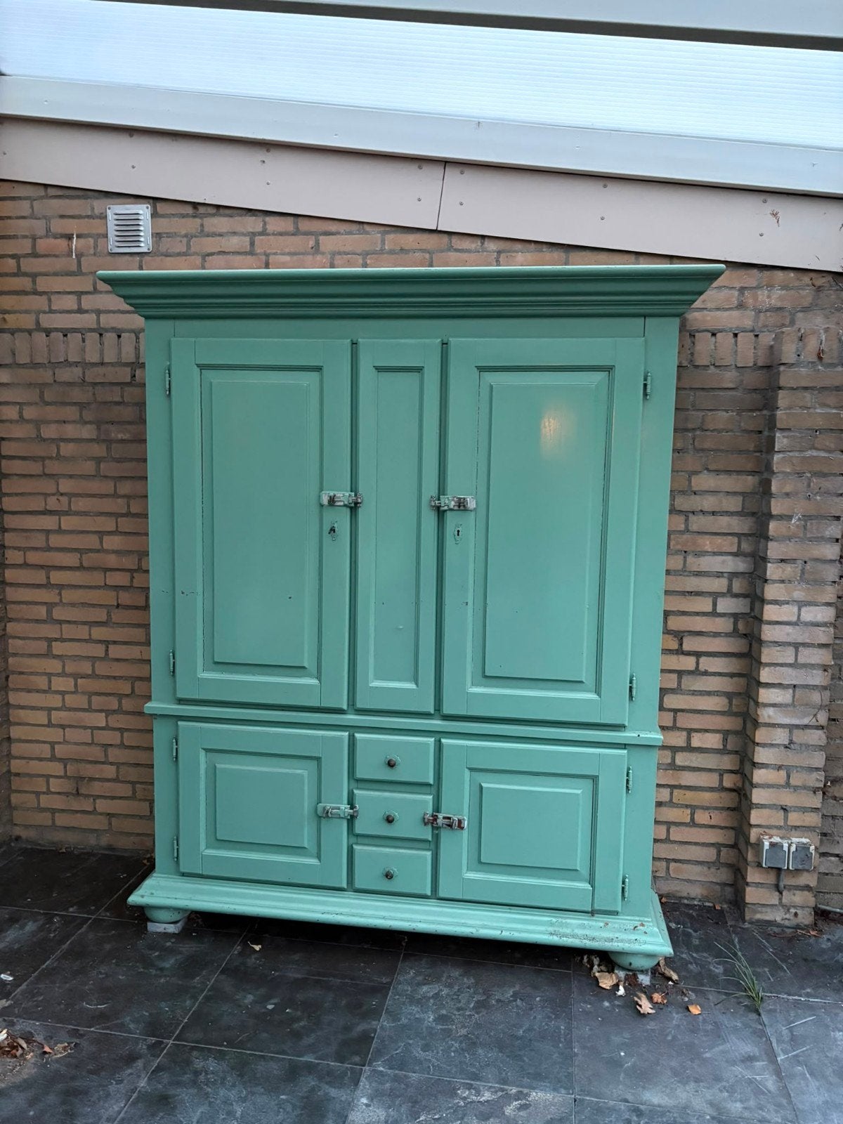 Vintage Groene Kledingkast / Buffetkast, Ophalen