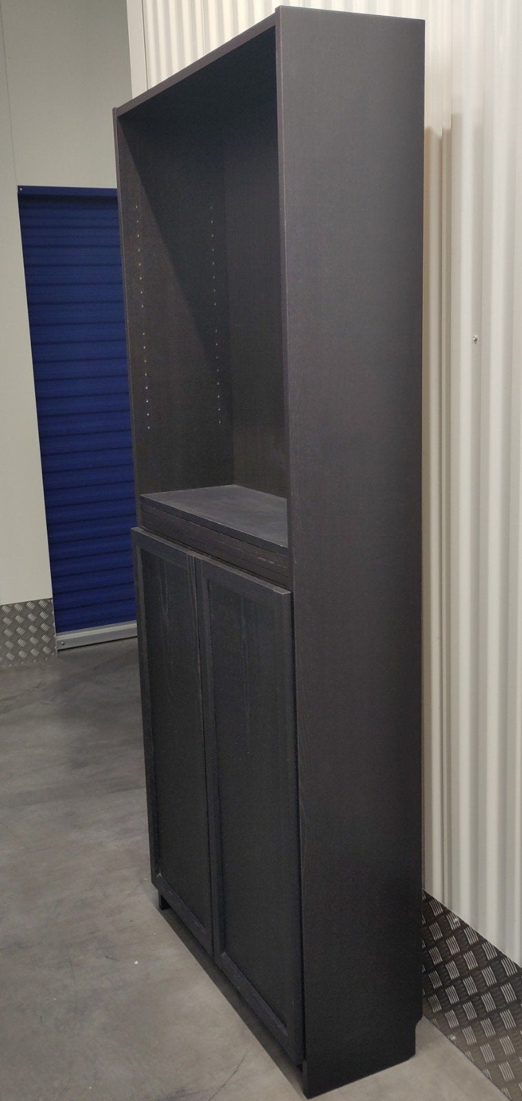 Ikea Billy Oxberg dubbele kast zwart met onderdeuren, Ophalen, 200 cm of meer, 50 tot 100 cm, Zo goed als nieuw
