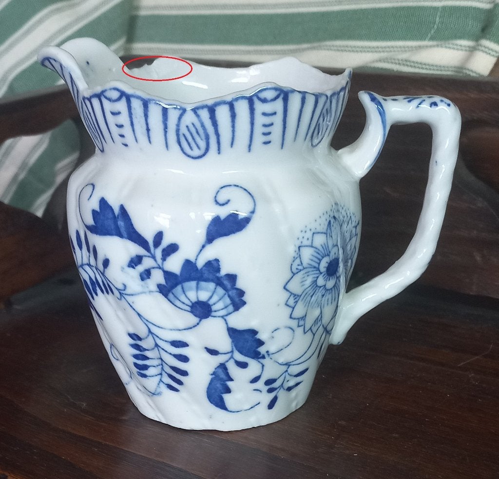 Antiek porseleinen Zwiebelmuster melkkannetje, Antiek en Kunst, Ophalen of Verzenden