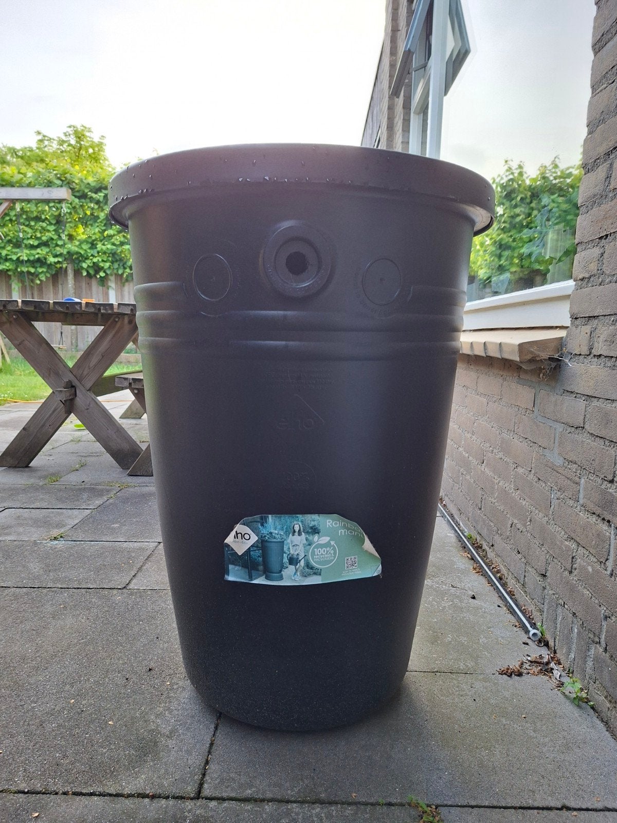 Elho green basics regenton plus 110ltr living black, Ophalen, Kunststof, Met kraantje, Nieuw