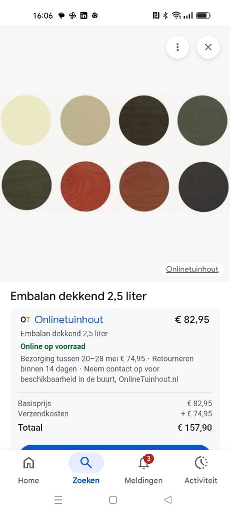 Embalan dekkende houtbeits ANTRACIET, Ophalen, Overige kleuren, Nieuw, Beits