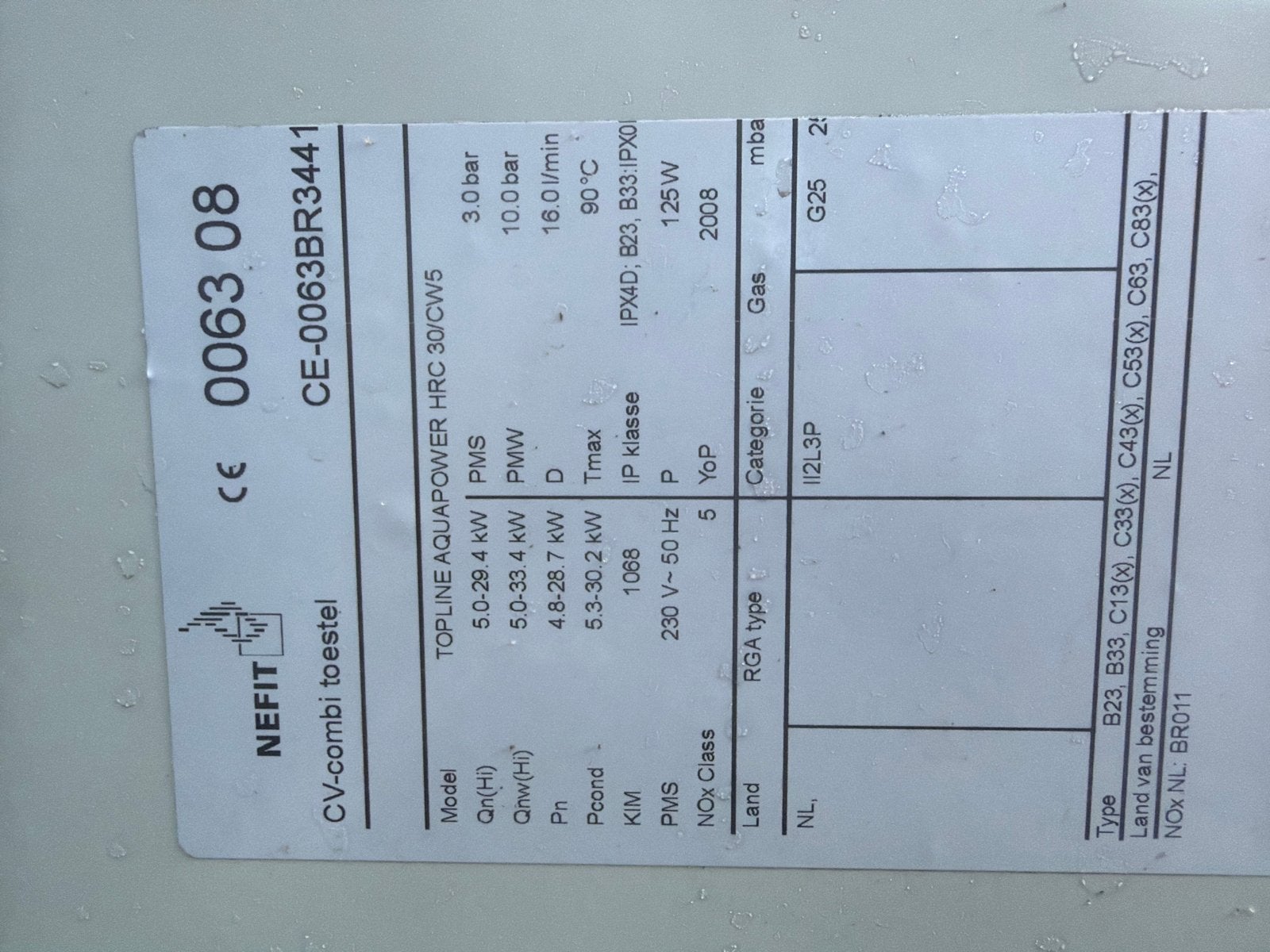 Nefit Topline HR ketel - voor onderdelen, Gebruikt, Hoog rendement (Hr), Cv-ketel of Combi-ketel, Ophalen of Verzenden