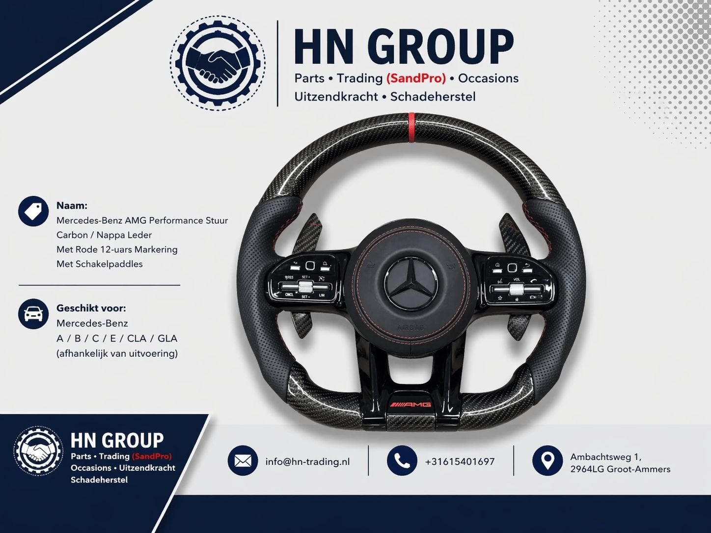 2026 AMG STUUR + AIRBAG BENZ INCL Montage, Auto-onderdelen, Besturing, -, -, Nieuw, Ophalen of Verzenden