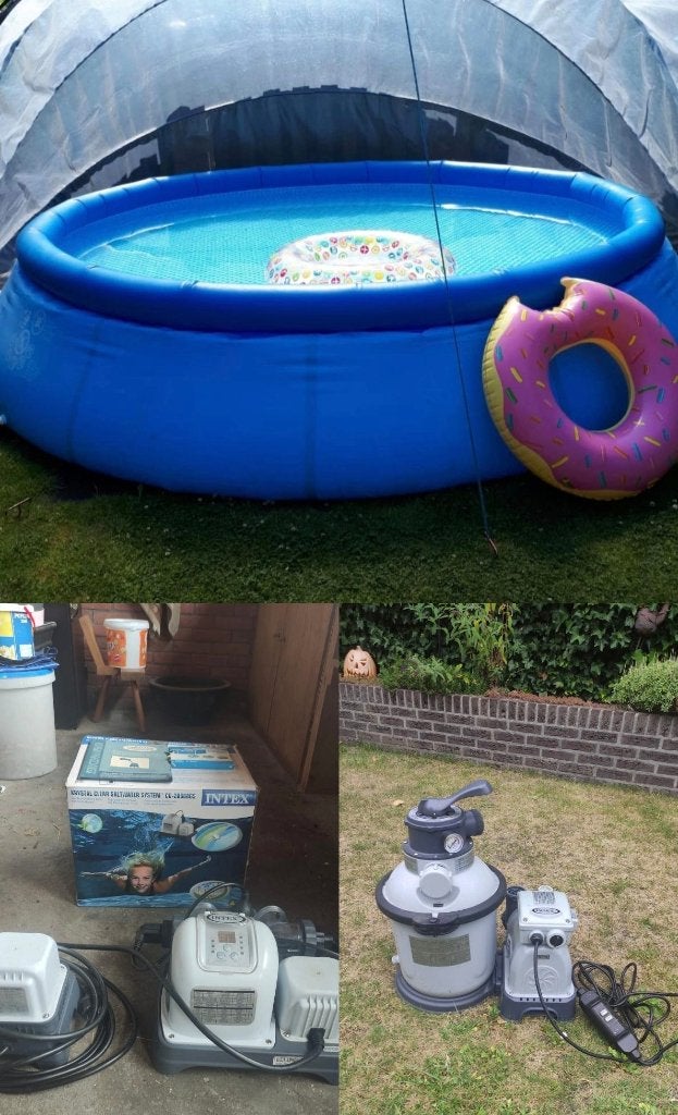 Zwembad + toebehoren, Tuin en Terras, Zwembaden, Ophalen, Gebruikt, Minder dan 80 cm, Rond