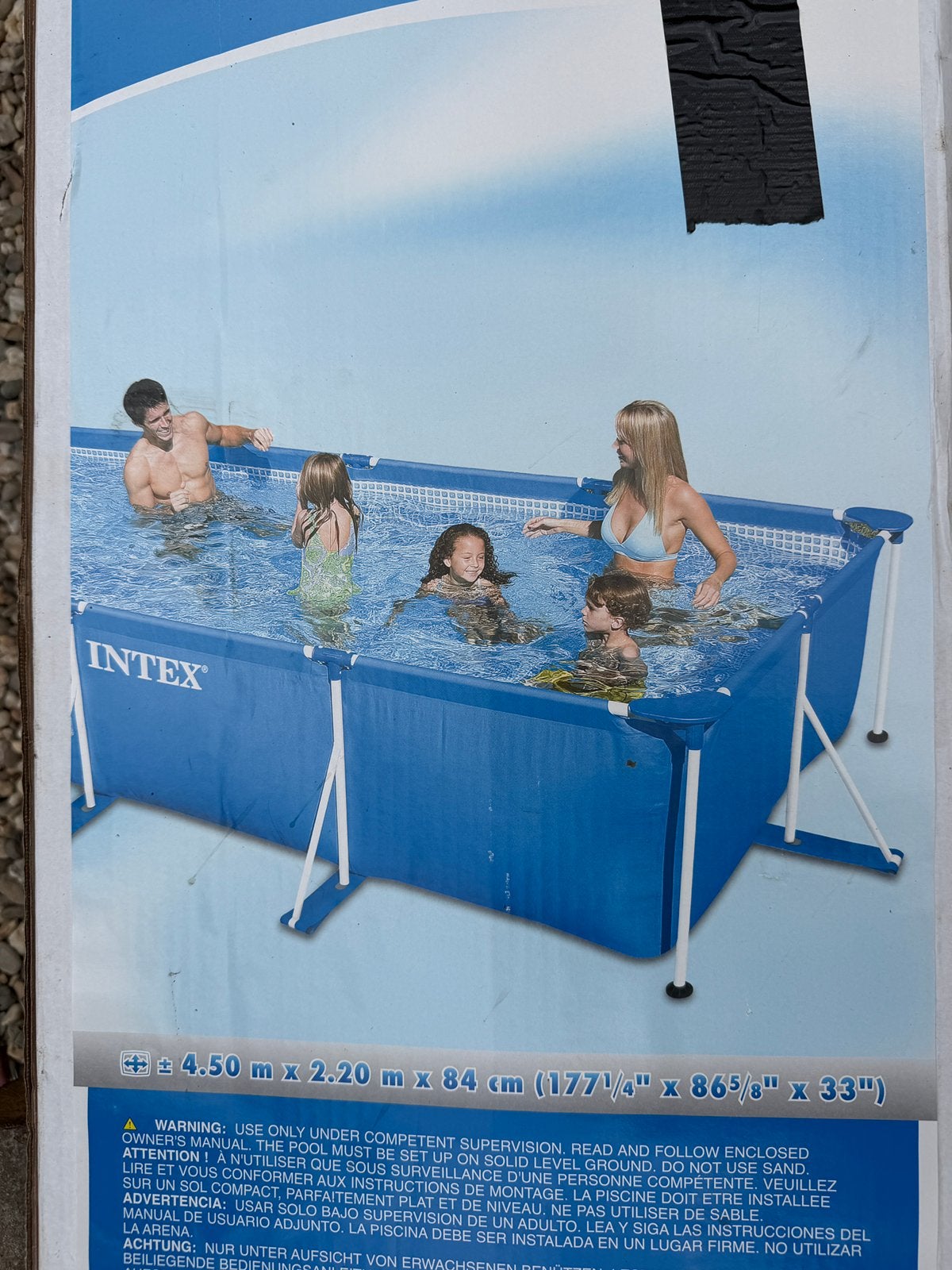 Intex zwembad 4,5 x 2,2 meter, Ophalen, Gebruikt, Rechthoekig, Minder dan 80 cm