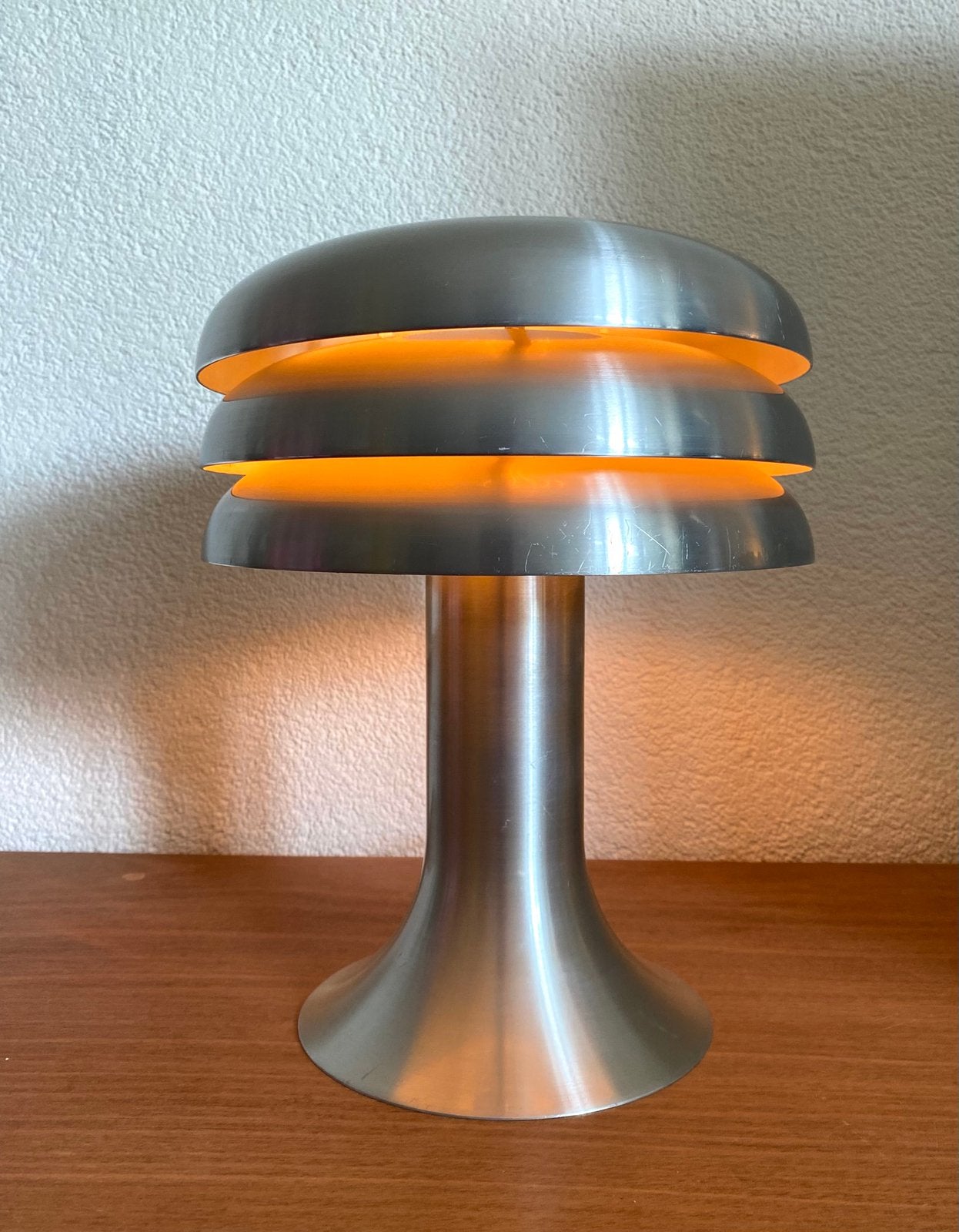 Vintage Svera Hans Agne Jacobsson tafellamp, Huis en Inrichting, Metaal, Gebruikt, Zilver, AB Markaryd