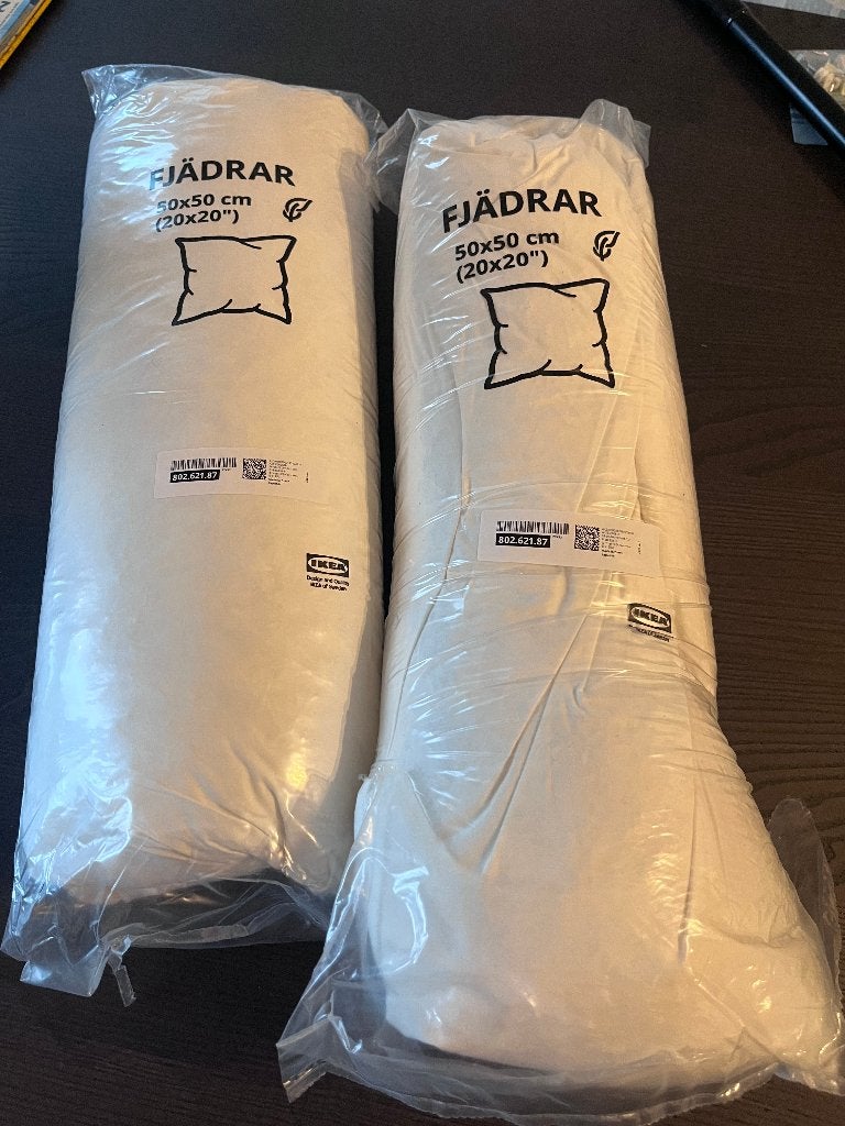 2x IKEA FJÄDRAR 50x50cm pillow inserts / pads - NEW, Ophalen, Nieuw