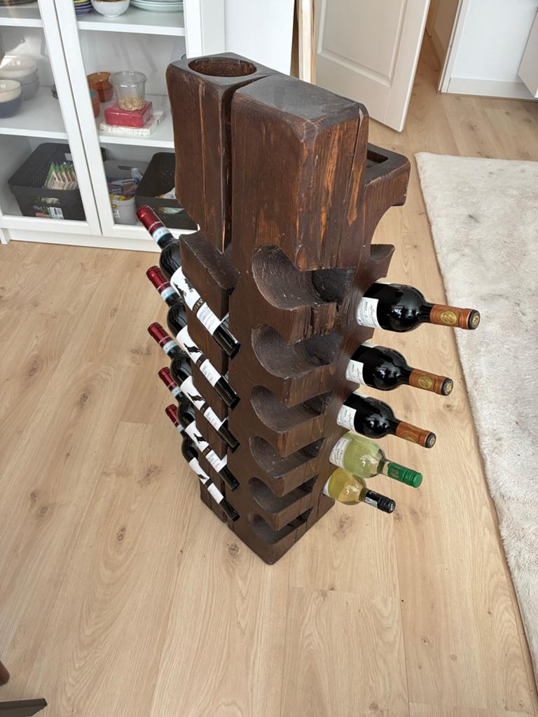 Houten wijnrek - 24 flessen - Vintage stijl, Huis en Inrichting, Woonaccessoires | Wijnrekken, Ophalen, Zo goed als nieuw, 25 flessen of meer