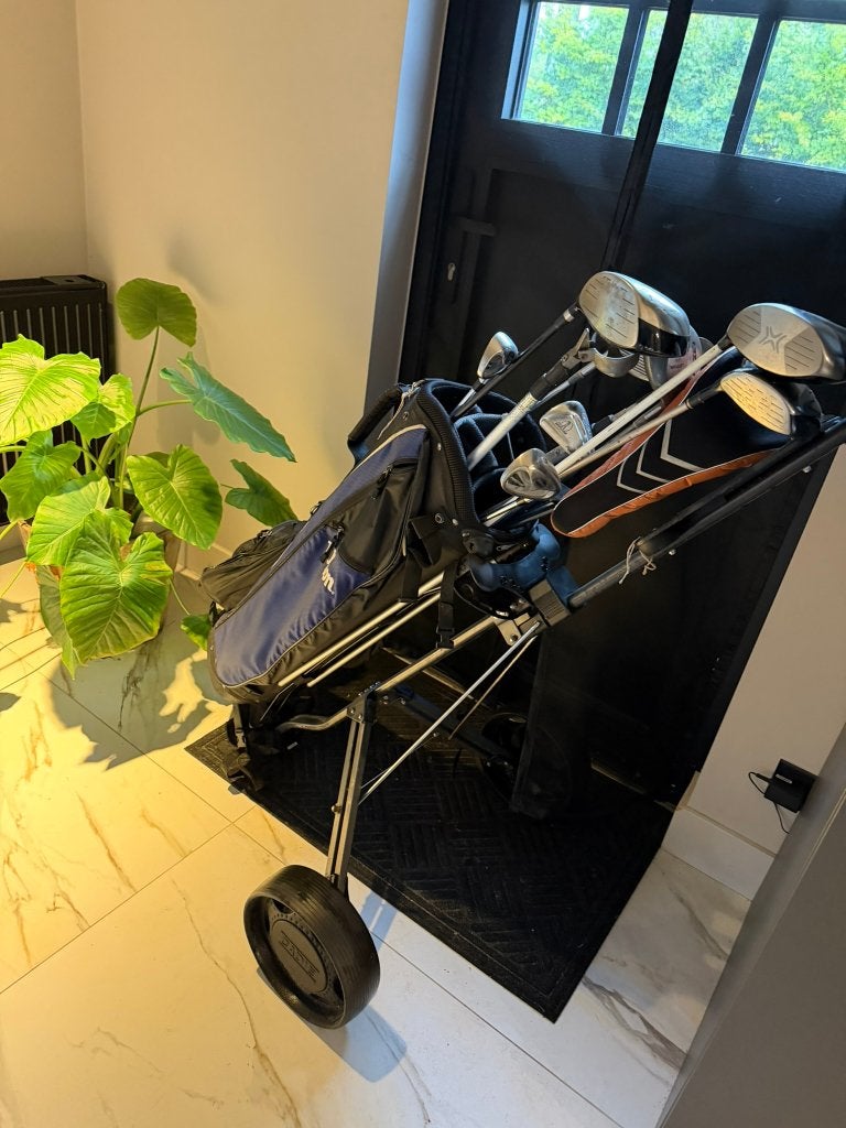 Golfset met kar, Ophalen, Zo goed als nieuw, Set, Overige merken