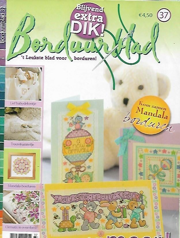Borduurblad 37 met patronen, Boeken, Ophalen of Verzenden, Zo goed als nieuw, Borduren en Naaien