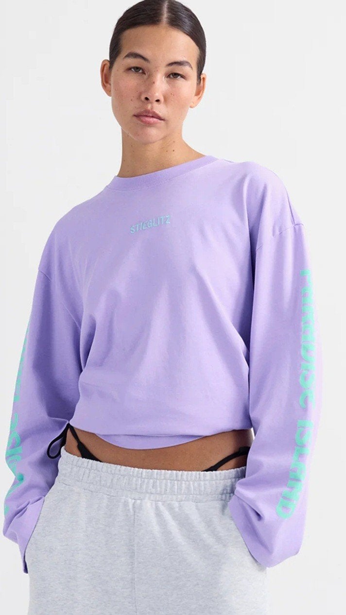 Stieglitz longsleeve mt S valt ruim ZGAN, Kleding | Dames, T-shirts, Maat 38/40 (M), Verzenden, Paars, Stieglitz