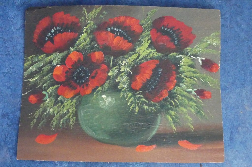 schilderij anemonen, Antiek en Kunst, Kunst | Schilderijen | Klassiek, Ophalen of Verzenden