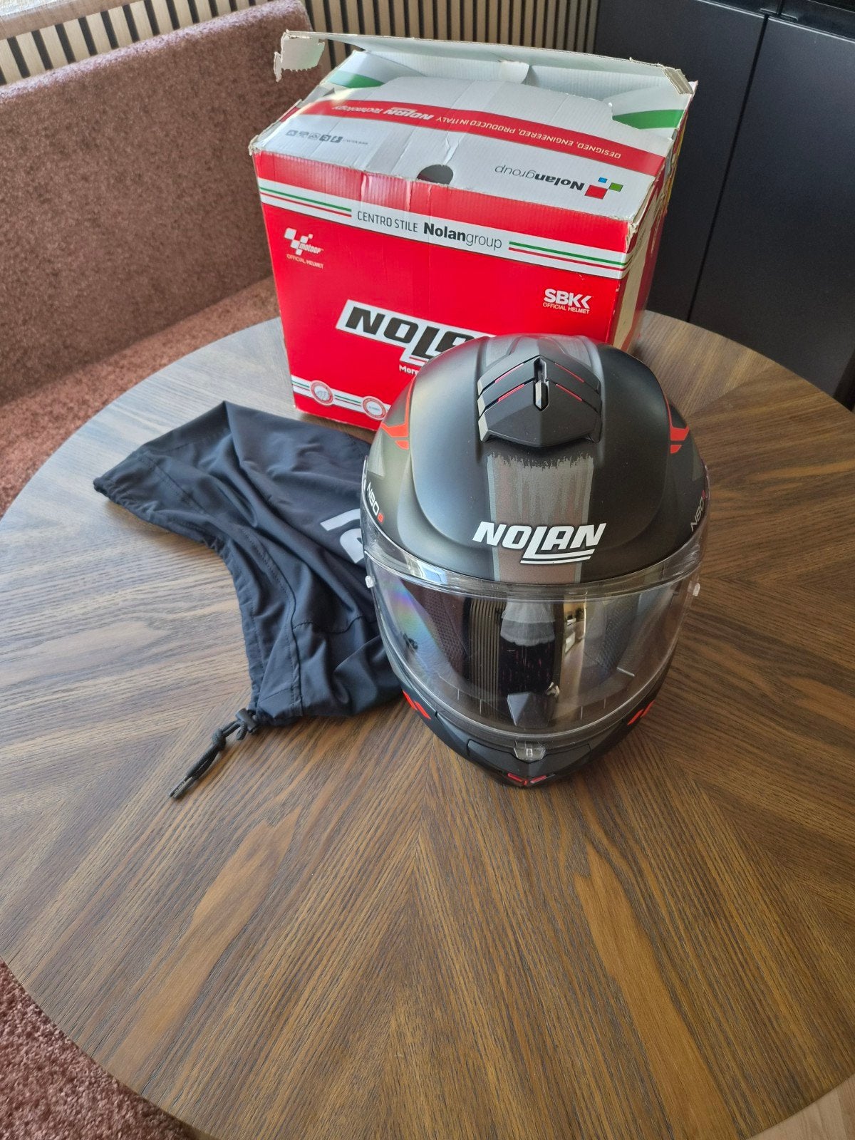 Nolan N80-8 integraalhelm - Zwart/Rood - Maat L, Ophalen, M, Integraalhelm, Tweedehands