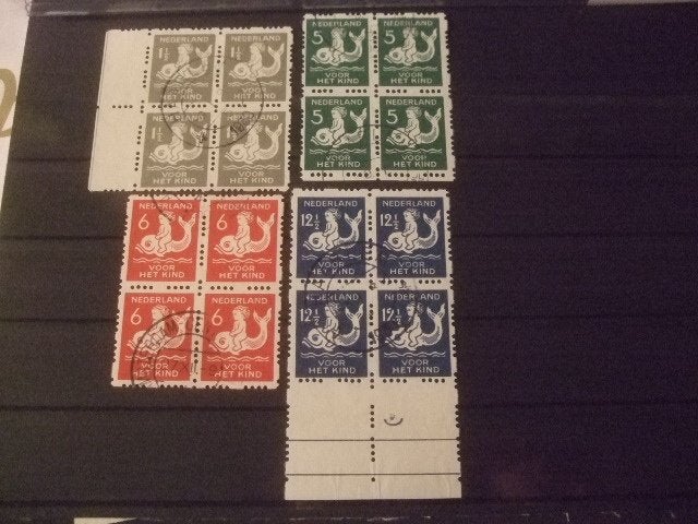 Nederland Roltanding in blokje van 4 R82-85, Verzenden, T/m 1940, Gestempeld