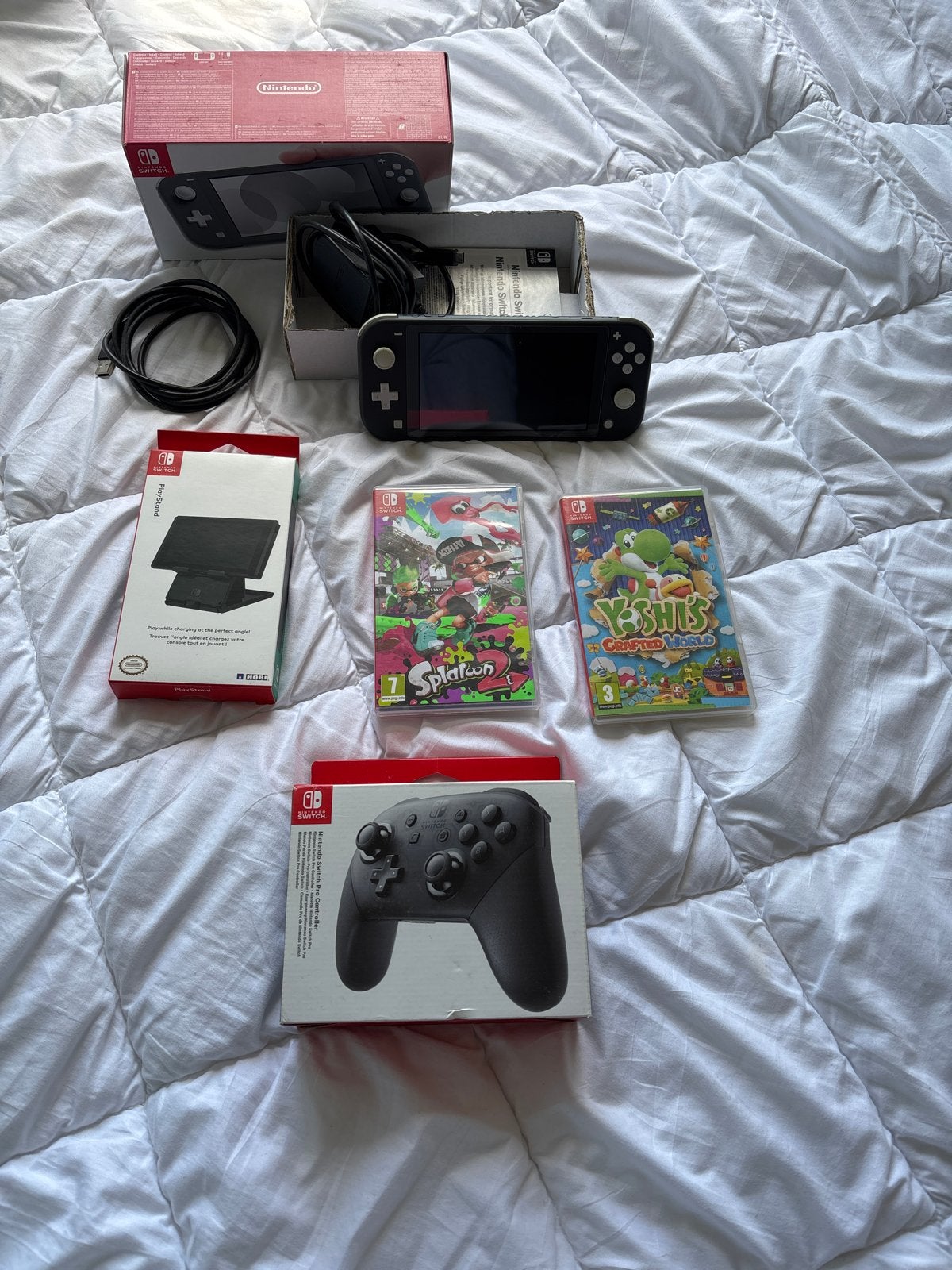 Nintendo Switch Lite Grijs met games en accessoires, Ophalen of Verzenden, Grijs, Zo goed als nieuw
