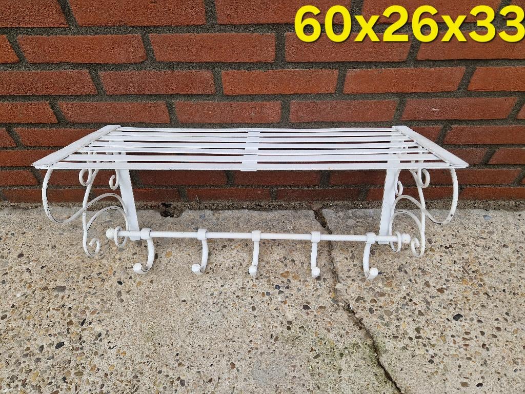 Brocante kapstok 60x26x33, Huis en Inrichting, Woonaccessoires | Kapstokken, Wandkapstok, Nieuw, Ophalen of Verzenden, Minder dan 100 cm