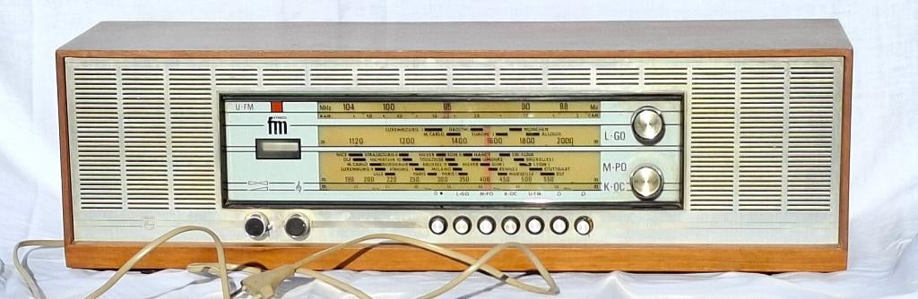 Philips retro stereo buizenradio  +/-1960. Houten kast, Ophalen, Huis en Inrichting