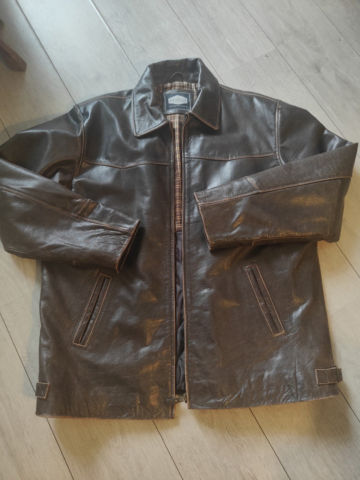 Stijlvolle bruine leren jas - Maat XL, Bruin, Maat 56/58 (XL), Ophalen of Verzenden, Zo goed als nieuw