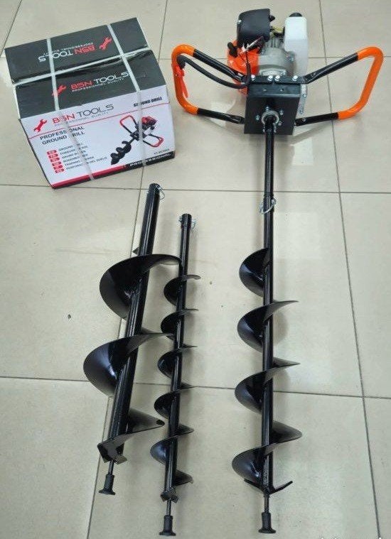 ‼️NIEUW in DOOS‼️ Grondboor met motor en 3 grondboren‼️, Ophalen of Verzenden, Nieuw, Grondboor