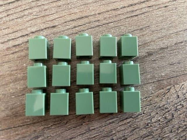 15x lego basis blokjes 1x1  zand groen (3), Ophalen of Verzenden, Nieuw, Losse stenen, Lego