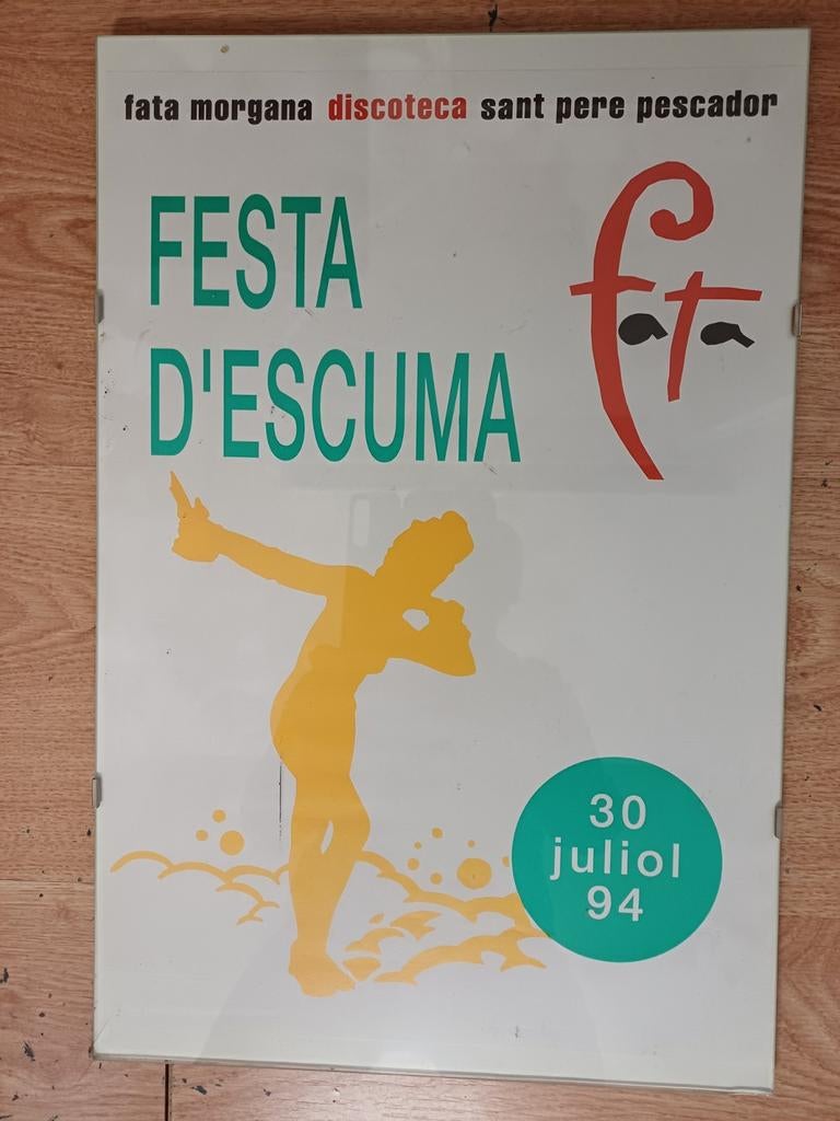 Vintage Festa d'Escuma poster Fata Morgana 1994 ingelijst, Ophalen