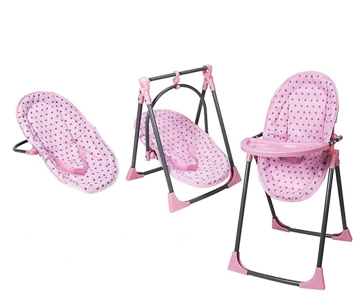 Poppenstoelenset 4in1 Lissi, Kinderen en Baby's, Speelgoed | Poppen, Ophalen of Verzenden, Zo goed als nieuw, Babypop